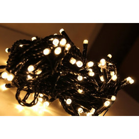 100 Warm White LED's 10m/32ft Black Cable MAINS Power Connectable Indoor Outdoor Waterproof String Lights Garden Party