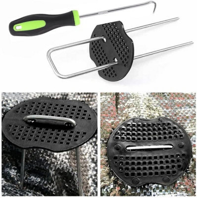 100 Weed Control Membrane Pegs + 50 Buffer Washer with 1 Pick Hook - 3