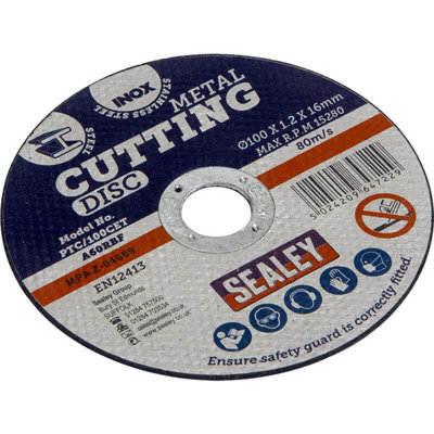 100 x 1.2mm Flat Metal Cutting Disc - 16mm Bore - Heavy Duty Angle Grinder Disc
