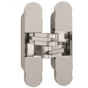 100 x 22mm Adjustable Medium Duty Concealed Hinge Polished Nickel Internal Door