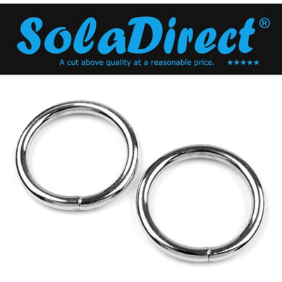100 x 30 mm O Rings Buckles for Webbing Strap, Metal, Silver