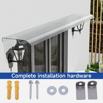 100 x 50 cm Window Awning Door Canopy Modern PET Material Front Door Canopy Window Door Cover for Rain Snow Protection