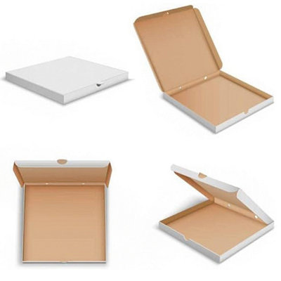 100 x 7" Pizza Boxes Plain White Postal Box Takeaway Style Boxes £59.