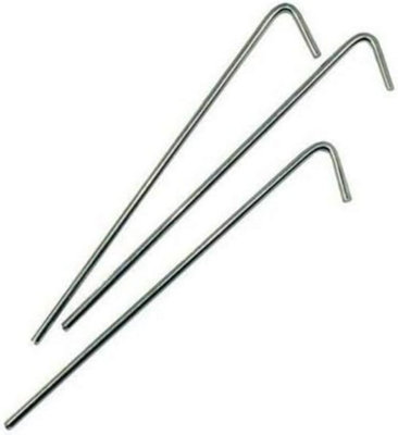 100 X 9 Inch Steel Roundwire Peg Camping Tent Ground Tarpaulin Galvanised Hooks Stakes