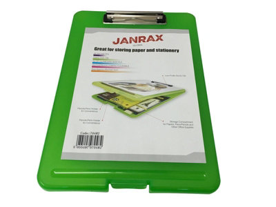100 x A4 Green Clipboard Box File - Storage Filing Case