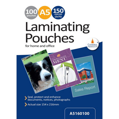 100 x A5 150 Micron Laminating Pouches with Crystal Clear Gloss Finish - Protect Important Documents, Posters, Images Price Comparisons | Compare The Build