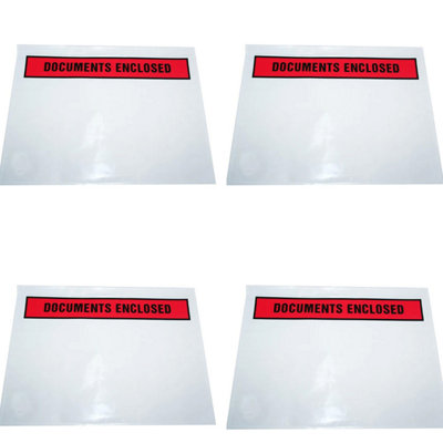 100 x A5 Printed Self Adhesive Document Enclosed Wallets