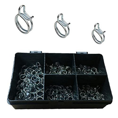 100 x Assorted Mikalor Double Wire Spring Clips Silicone Vacuum Hose Pipe Clamps