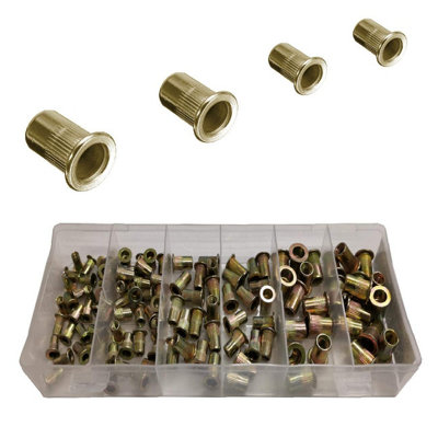 100 x Assorted Serrated Threaded Nutserts