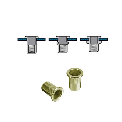 100 x Assorted Serrated Threaded Nutserts - 6