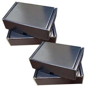 100 x Black Coloured 12 x 10 x 4"  (30cm x 22.5cm x 10cm) Packing Shipping Mailing Gift Storage Die Cut Boxes Gloss Finished