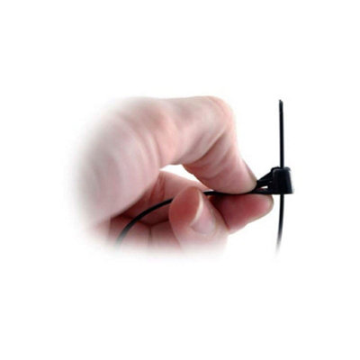100 x Black Releasable Cable Ties 200mm x 7.6mm Reusable Wire Tidy Zip Wrap Straps - 4