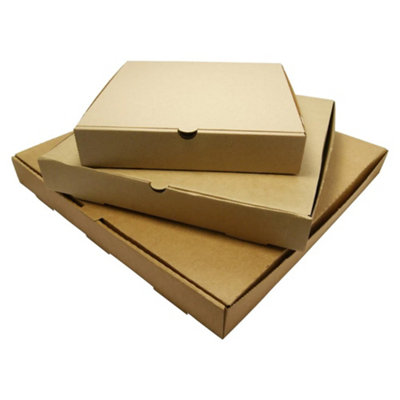 100 x Brown 9" (9.5 x 9.5 x 1.5") Takeaway Slim Postage