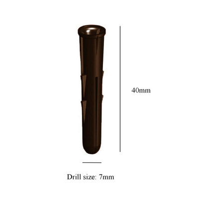 100 x Brown Wall Raw Plugs 7 x 40mm Expansion Plug Fixings