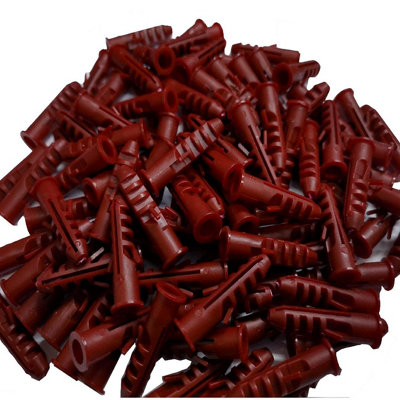 100 x Brown Wall Raw Plugs Expansion Fixings