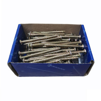 100 x Concrete Frame Screws 75 x 102mm Window Fixings for Masonry Stone & Brick - 3