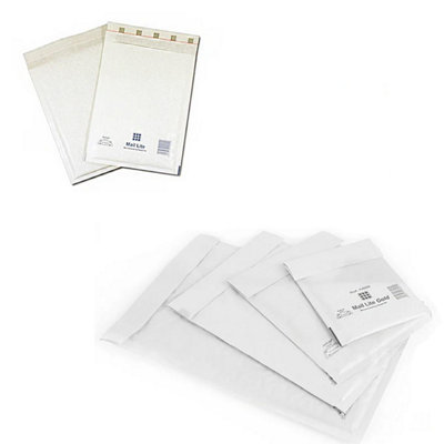 100 x D/1 (180 x 260mm) Mail Lite White Padded Bubble Lined Postage Mailing Envelopes