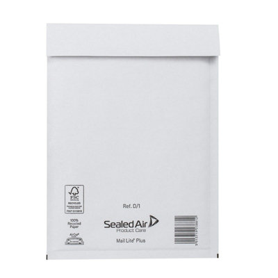 100 x D/1 MailLite White Padded Envelopes