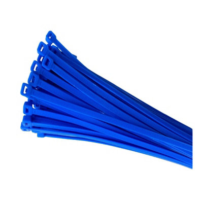 100 x Fluorescent Blue Cable Ties 300 x 4.8mm / Extra Strong Zip Tie Wraps