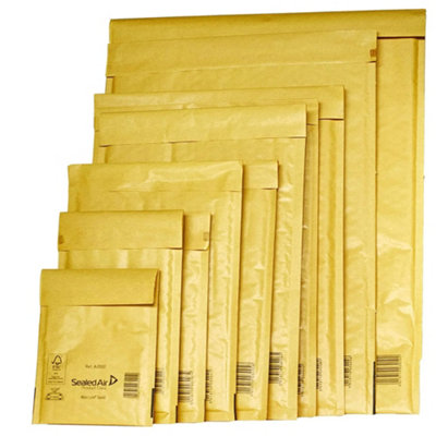100 x Gold Mail Lite A/000 (110 x 160mm) Padded Postal Bubble Lined Envelopes
