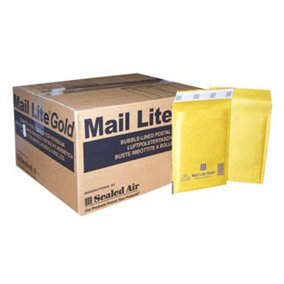 100 x Gold Mail Lite J/6 (300 x 440mm) Padded Postal Bubble Lined Envelopes