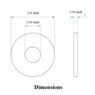 100 x Imperial SAE Steel Backing Washers for 3/16" Blind Pop Rivets Size: 3/16" x 3/4" - 5