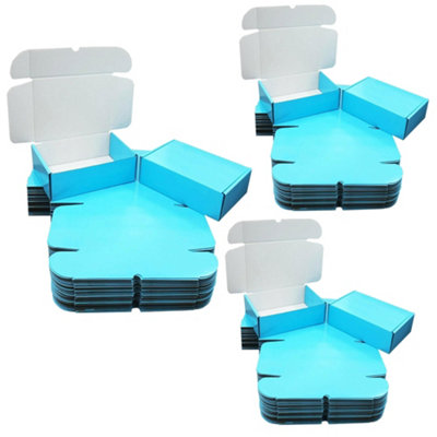 100 x Light Blue Coloured 10 x 6 x 3" (25cm x 17.5cm x 7.5cm) Packing Shipping Mailing Gift Storage Die Cut Boxes Gloss Finished
