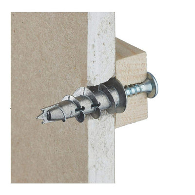 100 x Metal Plasterboard Anchors & Screws - 6