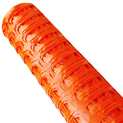 100 x Meters Orange Plastic Barrier Safety Mesh Fence 110gsm