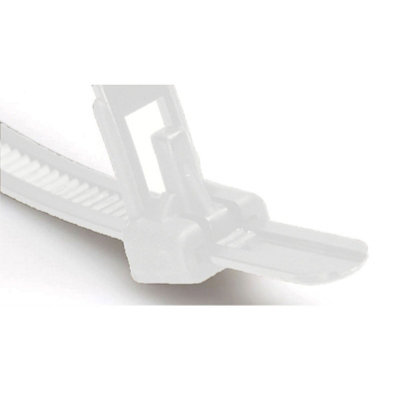 100 x Natural Releasable Cable Ties 250mm x 7.6mm Reusable Wire Tidy Zip Wrap Straps - 5