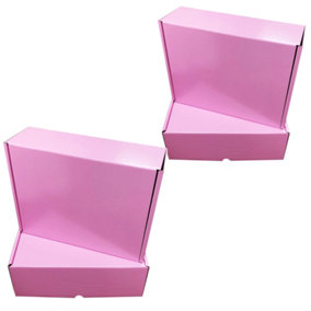 100 x Pink Coloured 12 x 10 x 4"  (30cm x 22.5cm x 10cm) Packing Shipping Mailing Gift Storage Die Cut Boxes Gloss Finished