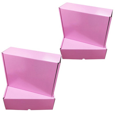 100 x Pink Coloured 7 x 5 x 2" (17cm x 14cm x 5cm) Packing Shipping Mailing Gift Storage Die Cut Boxes Gloss Finished
