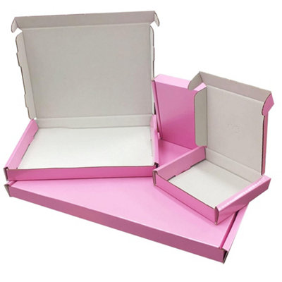 100 x Pink Mini C4 (32.5cm x 22.7cm x 2cm) PIP Postal Shipping Large Letter Cardboard Boxes