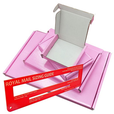 100 x Pink Mini C4 (32.5cm x 22.7cm x 2cm) PIP Postal Shipping Large Letter Cardboard Boxes