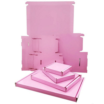 100 x Pink Mini C6 (16.3cm x 11cm x 2cm) PIP Postal Shipping Large Letter Cardboard Boxes