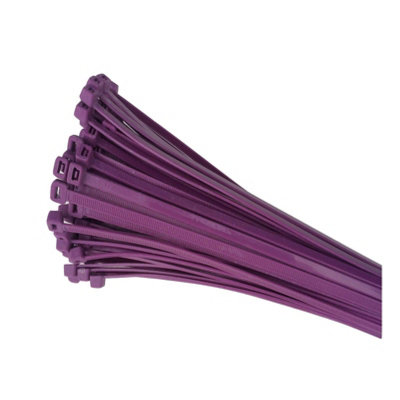 100 x Purple Nylon Cable Ties 200 x 4.8mm / Extra Strong Zip Tie Wraps