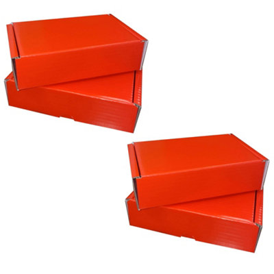 100 x Red Coloured 10 x 6 x 3" (25cm x 17.5cm x 7.5cm) Packing Shipping Mailing Gift Storage Die Cut Boxes Gloss Finished