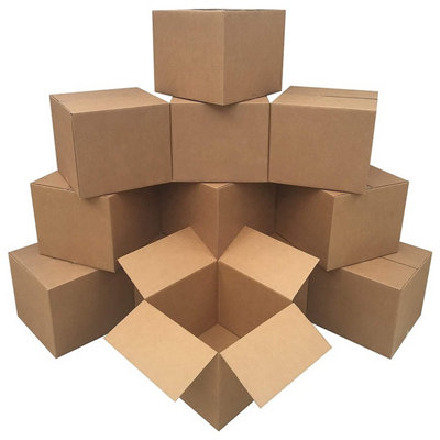 100 x Single Wall 24 x 18 x 18" (609x457x457mm) Strong Cardboard Shipping Boxes For House Moving & Storage