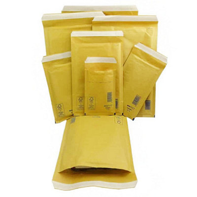 100 x Size 4 (180 x 265mm) Arofol Classic Gold Bubble Lined Envelopes Bags