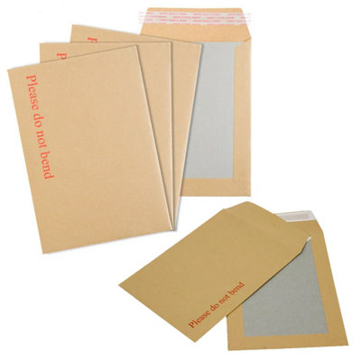 100 x Strong Manilla Brown Board Backed Envelopes C4