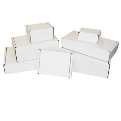100 x White 12 x 9 x 4" (304x228x101mm) Packing Shipping Mailing Postal Strong Single Wall Die Cut Boxes
