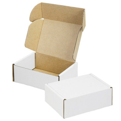 100 x White 5 x 4 x 3" (120x100x80mm) Packing Shipping Mailing Postal Strong Single Wall Die Cut Boxes