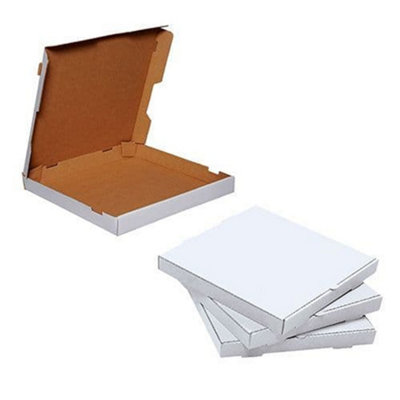 100 x White 7" (7.5 x 7.5 x 1.5") Takeaway Slim Postage