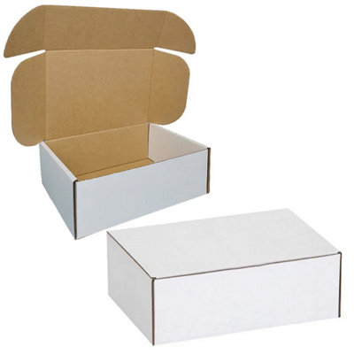 100 x White 7x5.5x2" Strong Single Wall Die Cut Packing Shipping Boxes