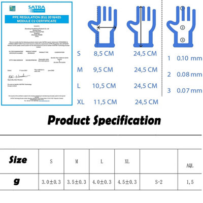 1000  Disposable Gloves - Extra Large - Vinyl with 10% Nitrile latex and Powder Free - 3