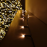 1000 LED 100m Premier Christmas Indoor Outdoor Multi Function Battery Operated String Lights with Timer in Vintage Gold