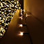 1000 LED 100m Premier Christmas Indoor Outdoor Multi Function Battery Operated String Lights with Timer in Vintage Gold