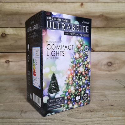 1000 LED 25m UltraBrite Multi Function Christmas Tree Lights Timer Multicolour