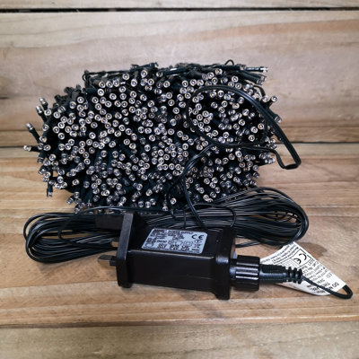 1000 LED 80m Premier SupaBrights Indoor Outdoor Christmas Multi Function Mains Operated String Lights with Timer in Cool White - 5