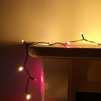 1000 LED 80m Premier SupaBrights Indoor Outdoor Christmas Multi Function Mains Operated String Lights with Timer in Red & Gold